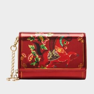BETSEY JOHNSON CHINESE NEW YEAR WALLET ON CHAIN RED